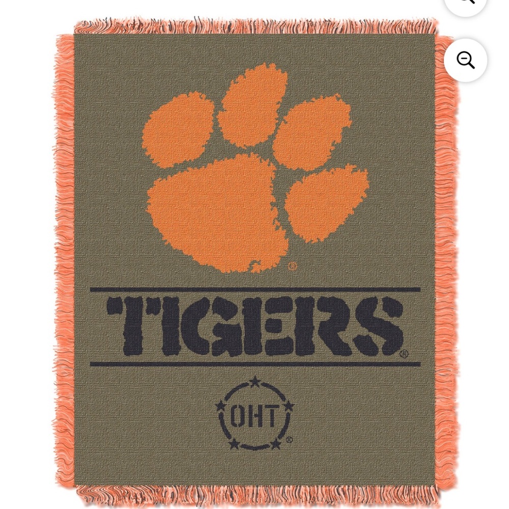 Clemson Tigers OHT Rank Woven Jacquard Throw Blanket 46 x 60